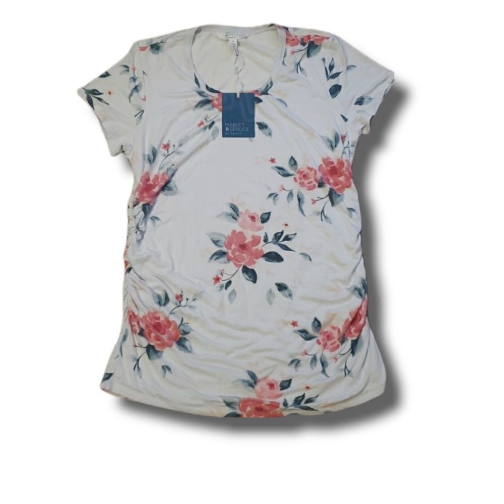 𝅺Stitch Fix | Market & Spruce Sollas Maternity Knit Floral‎ Top Size Large NEW